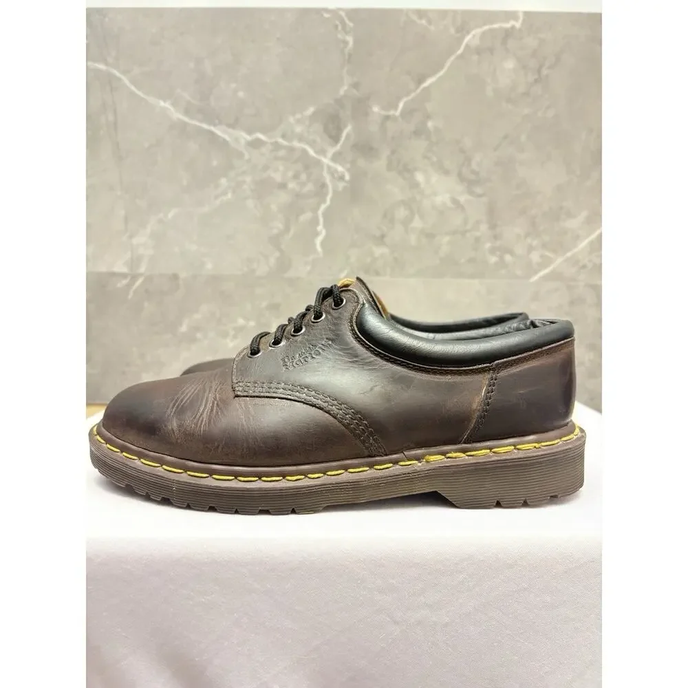 Vtg Dr Martens 8053 Made in England Crazy Horse Brown Leather Oxford UK 9/US 10